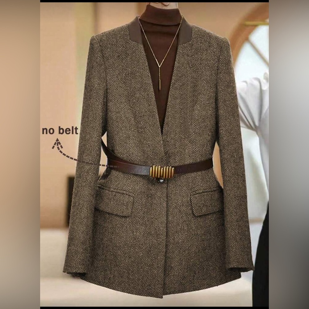 Women’s Brown Retro Plaid Blazer size 12